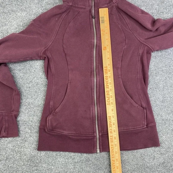 Lululemon Scuba Hoodie Womens 6 Purple Full Zip Sweatshirt Thumbholes Fleece - Picture 7 of 8